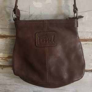 Fossil Brown Leather Crossbody Bag